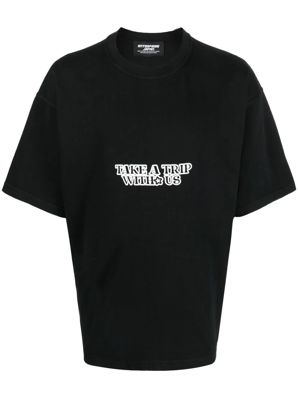 

Enterprise Japan slogan-print short-sleeved T-shirt - Black