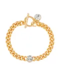 Susan Caplan Vintage 1990s crystal-embellished curb chain bracelet - Gold