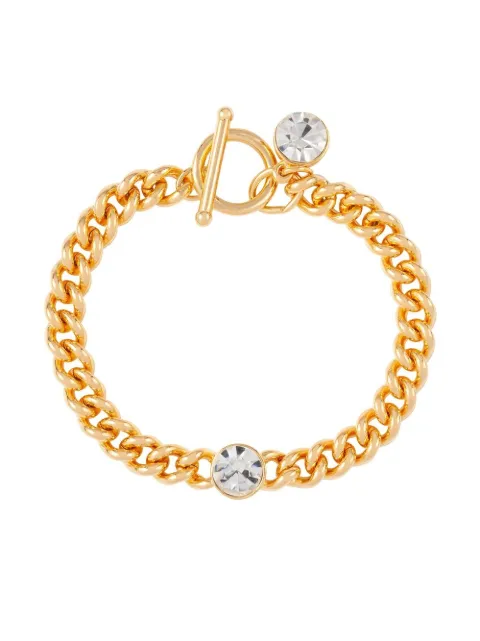 Susan Caplan Vintage 1990s crystal-embellished curb chain bracelet