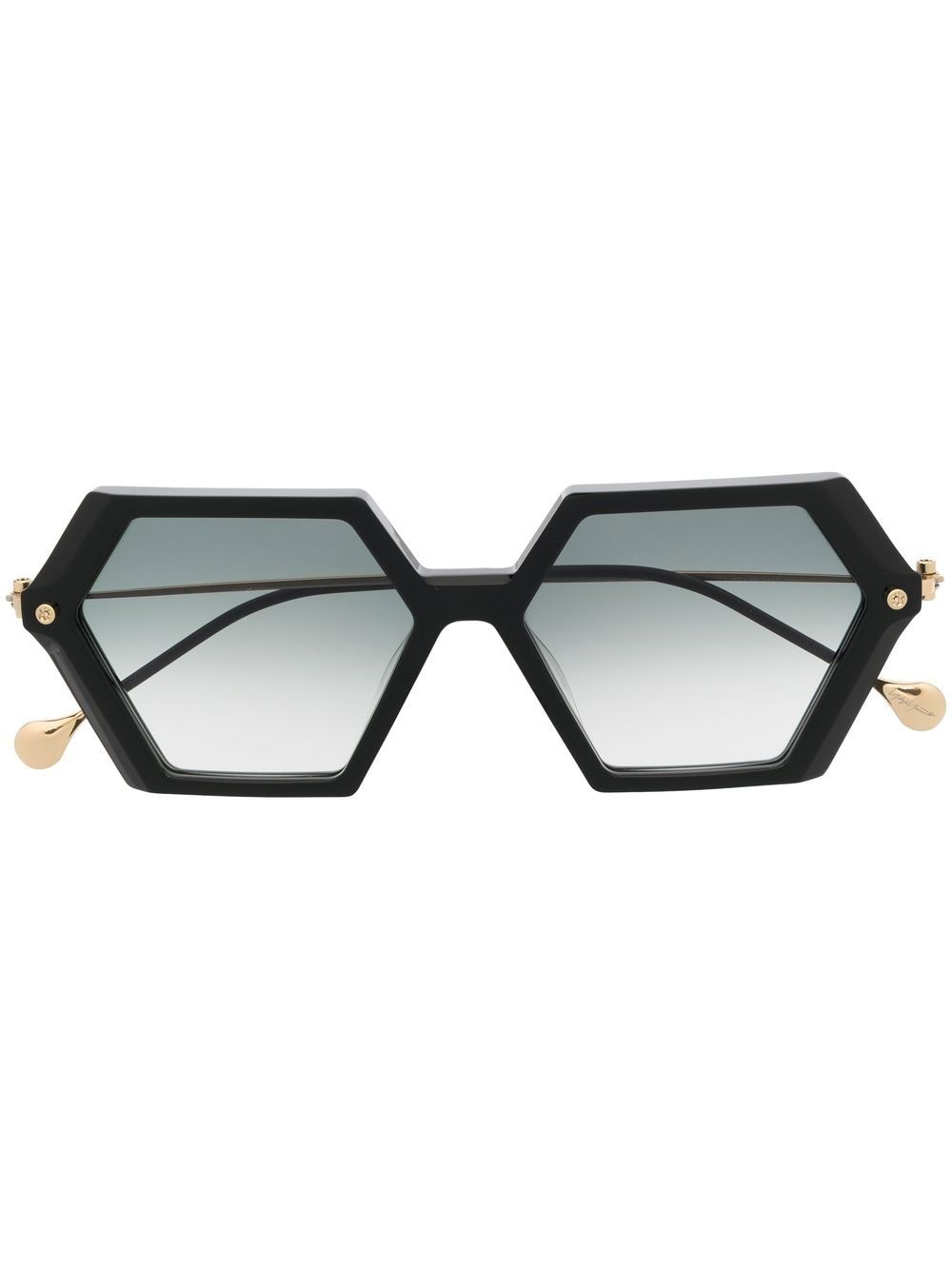 Yohji Yamamoto Gradient-lens Oversize-frame Sunglasses In 黑色