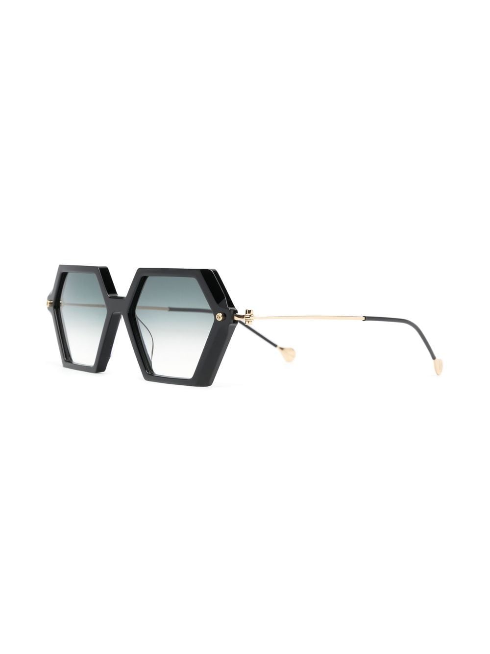Shop Yohji Yamamoto Gradient-lens Oversize-frame Sunglasses In 黑色