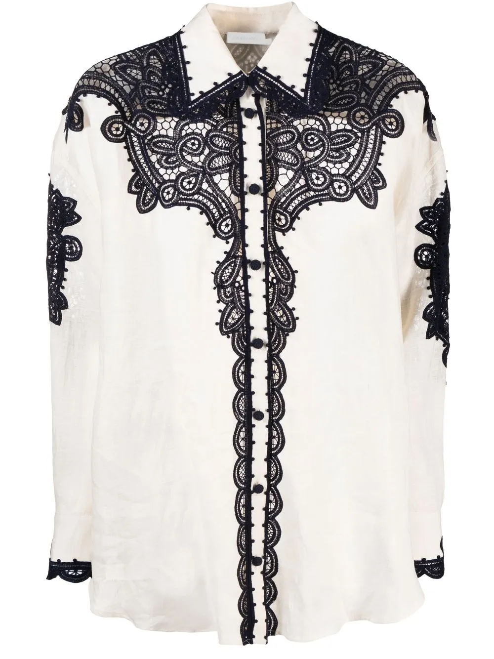 

ZIMMERMANN Tiggy lace-detail shirt - Neutrals