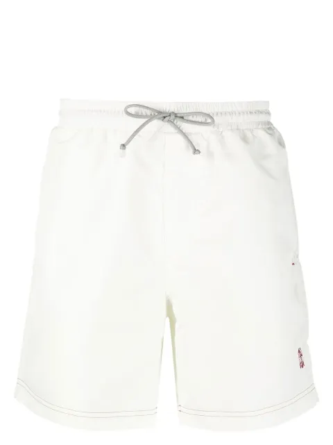 Brunello Cucinelli shorts de playa con logo bordado