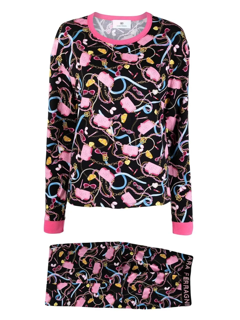 

Chiara Ferragni CF Iconic-print pajama set - Black