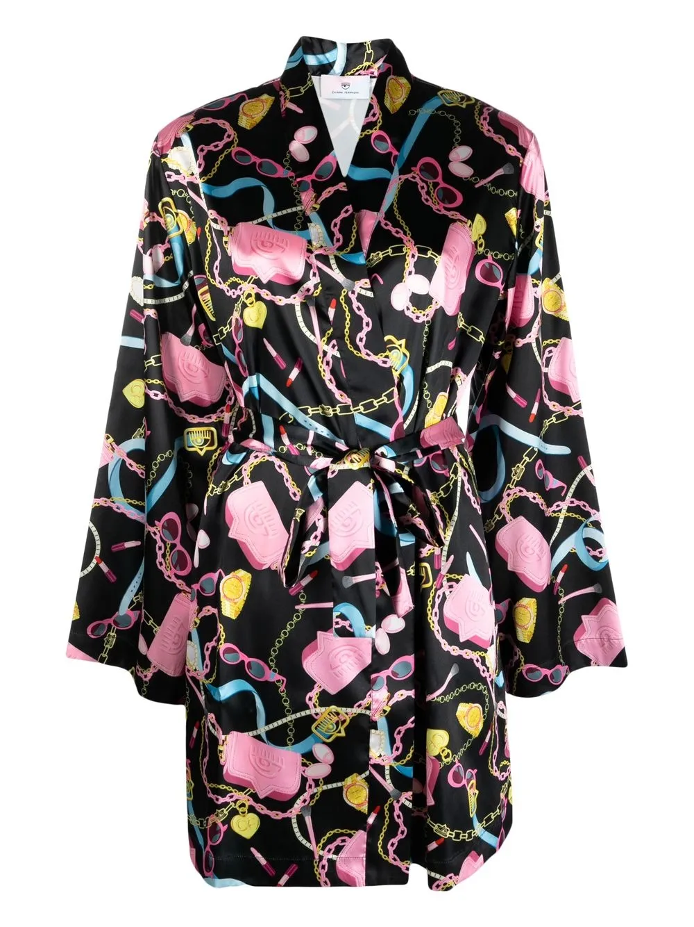 

Chiara Ferragni CF Iconic-print robe - Black