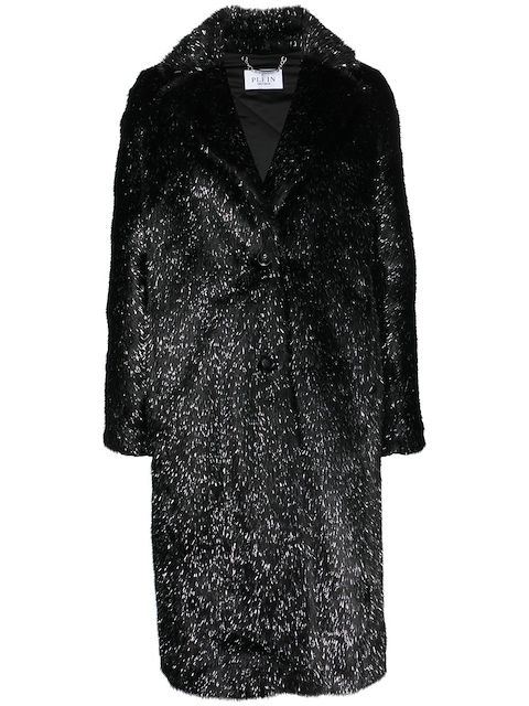 Philipp Plein skull-print faux-fur coat