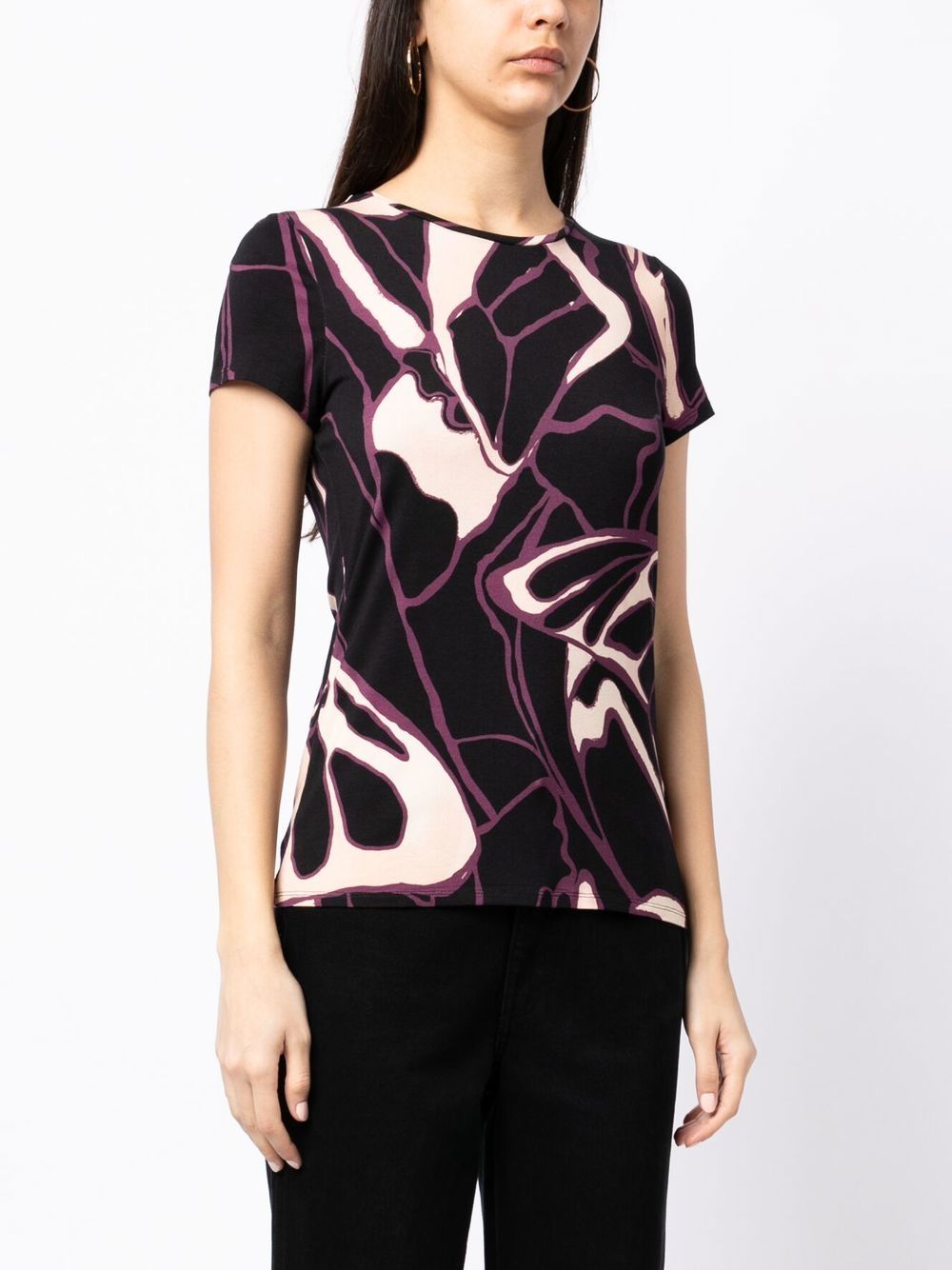 Shop Ted Baker Chrissi Abstract-print T-shirt In Black