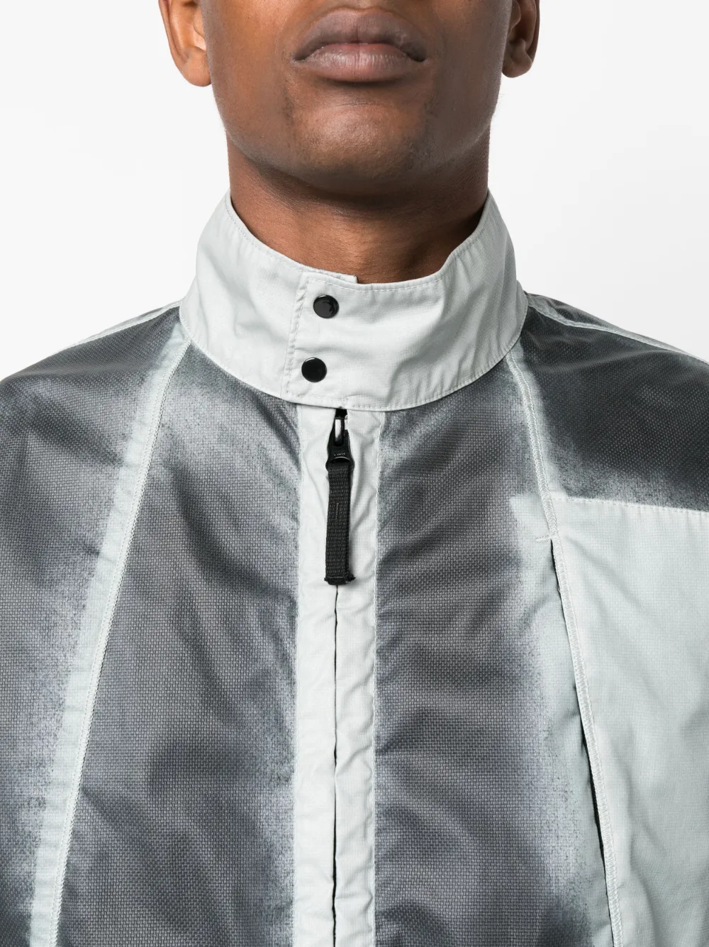 Stone Island Grey Mussola Gommata Biker Jacket In Grey