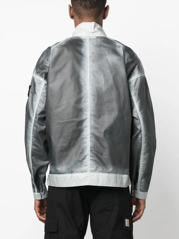 Stone Island Mussola Gommata-TC hand-sprayed Windbreaker | Grey