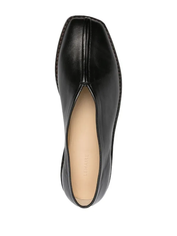 LEMAIRE 20mm square-toe Piped Leather Loafers - Farfetch