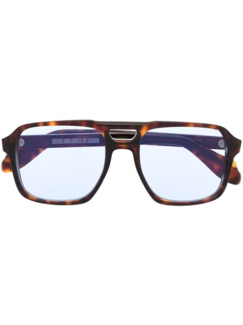 Cutler & Gross tortoiseshell-effect pilot-frame sunglasses