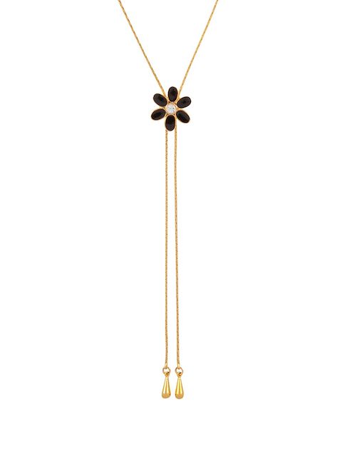 Susan Caplan Vintage 1990s flower-charm lariat necklace