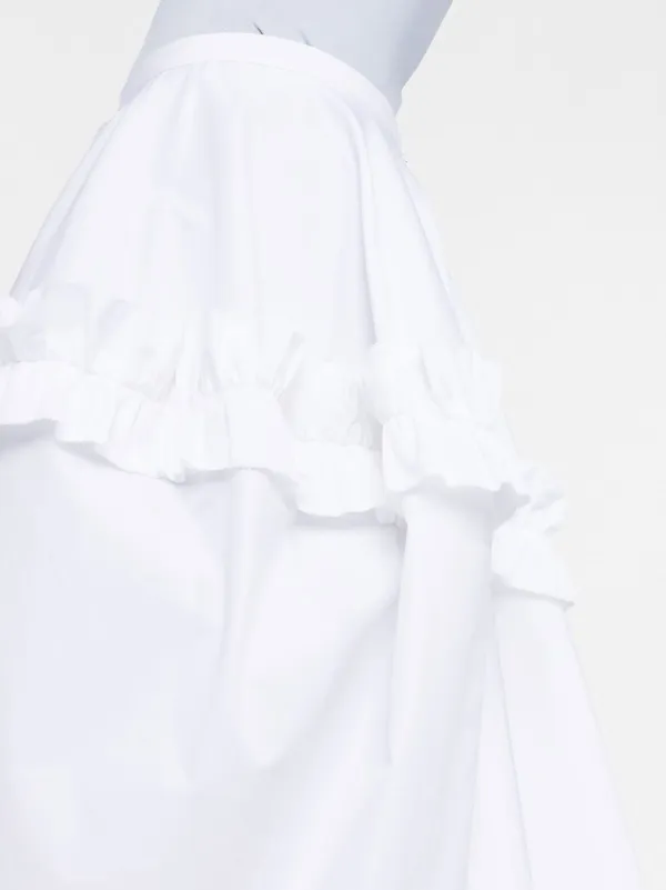 【送料&関税込】Alexander McQueen Ruffle Detailed Flared Min Alexander McQueen Red Mini Dress, Size M