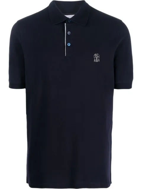 Brunello Cucinelli - embroidered cotton polo shirt