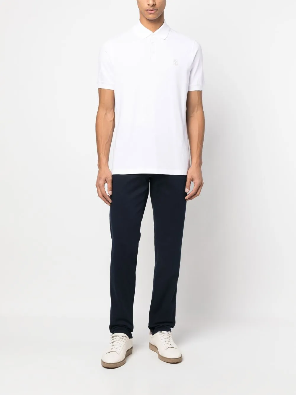 Brunello Cucinelli Poloshirt met logoprint - Wit