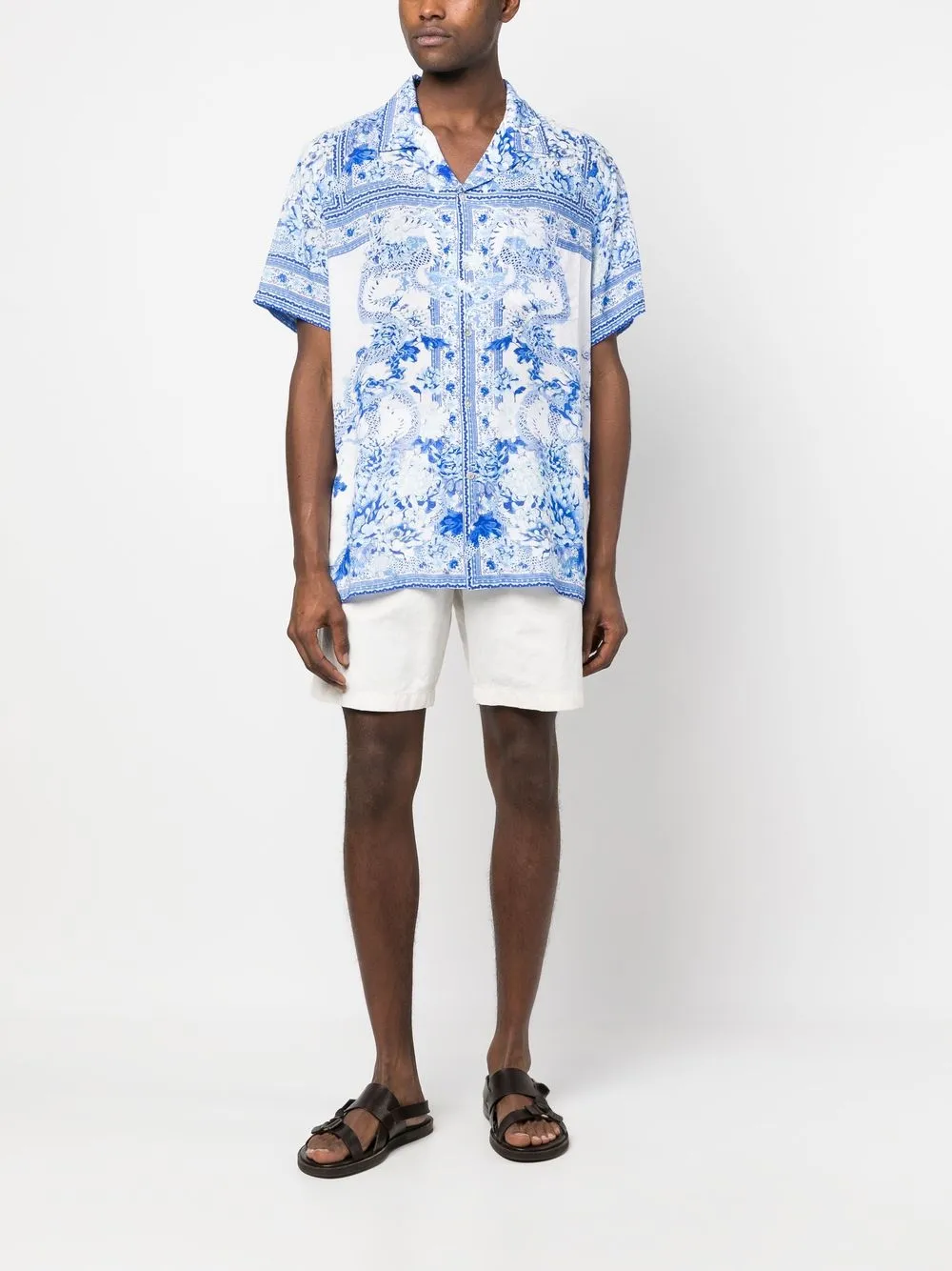 Camilla Overhemd met grafische print - Blauw