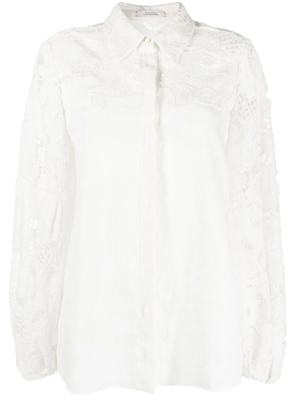 

Dorothee Schumacher macramé-sleeve linen blouse - White