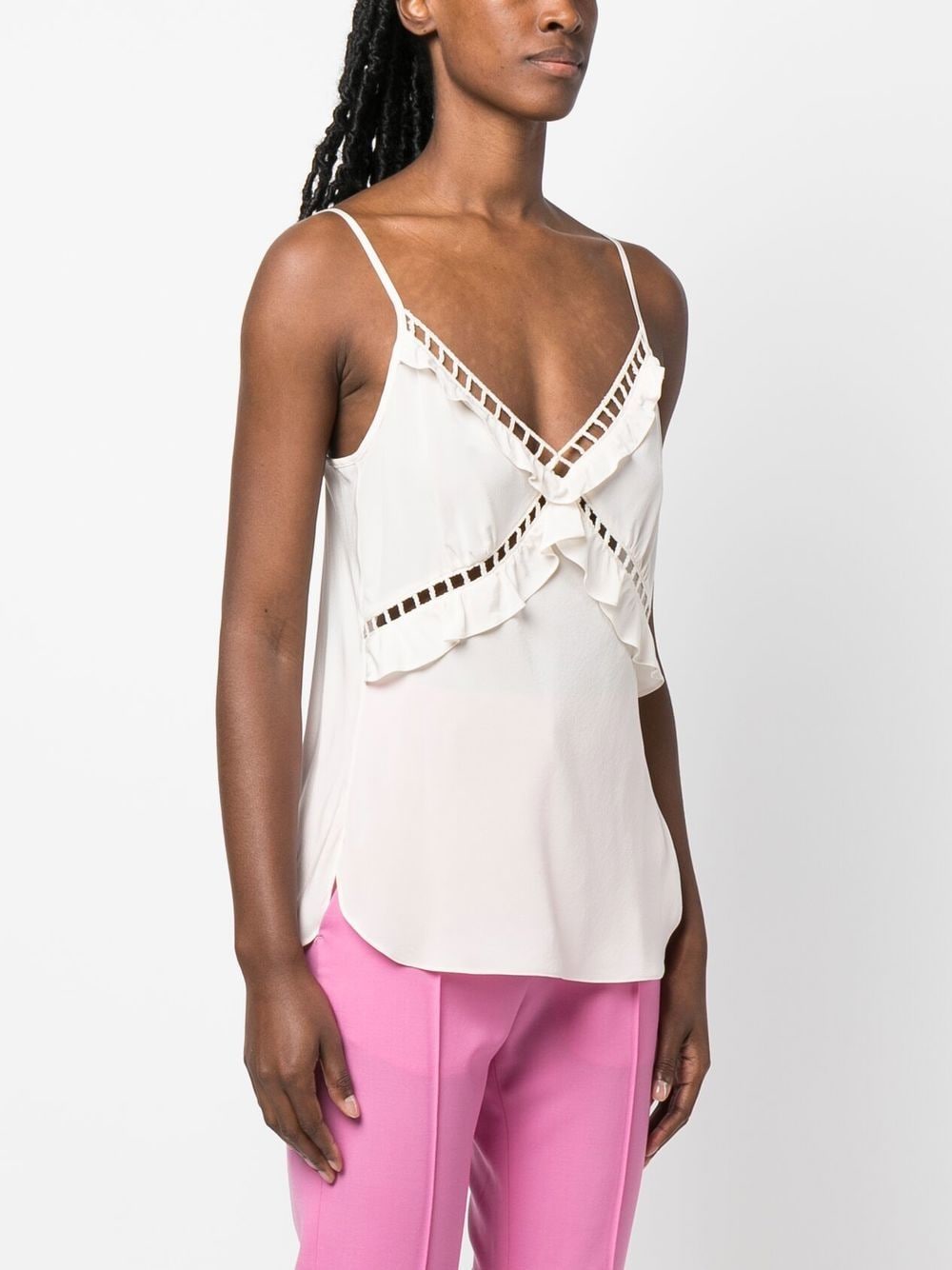Shop Dorothee Schumacher Silk Strappy Vest Top In Neutrals