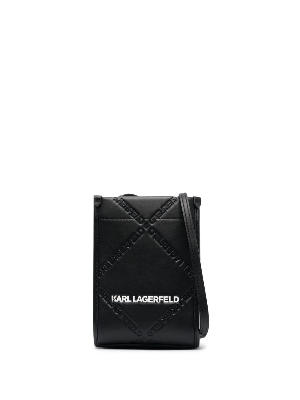 

Karl Lagerfeld bolsa de hombro con logo en relieve - Negro