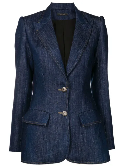 À La Garçonne Blazer jeans com abotoamento simples