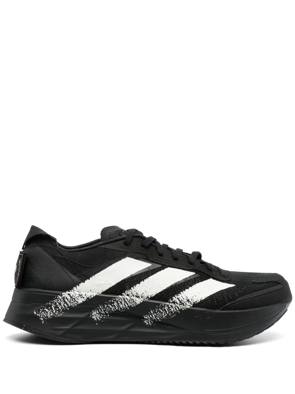 Y-3 Striped Lace-up Sneakers In Black White