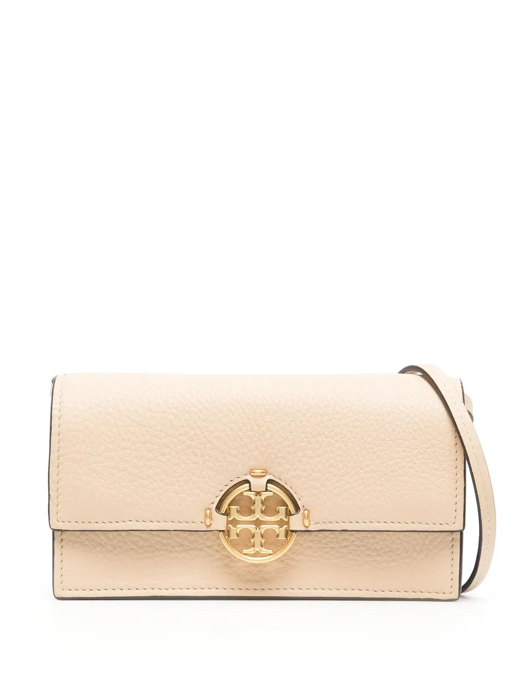 

Tory Burch Miller logo-plaque clutch bag - Neutrals