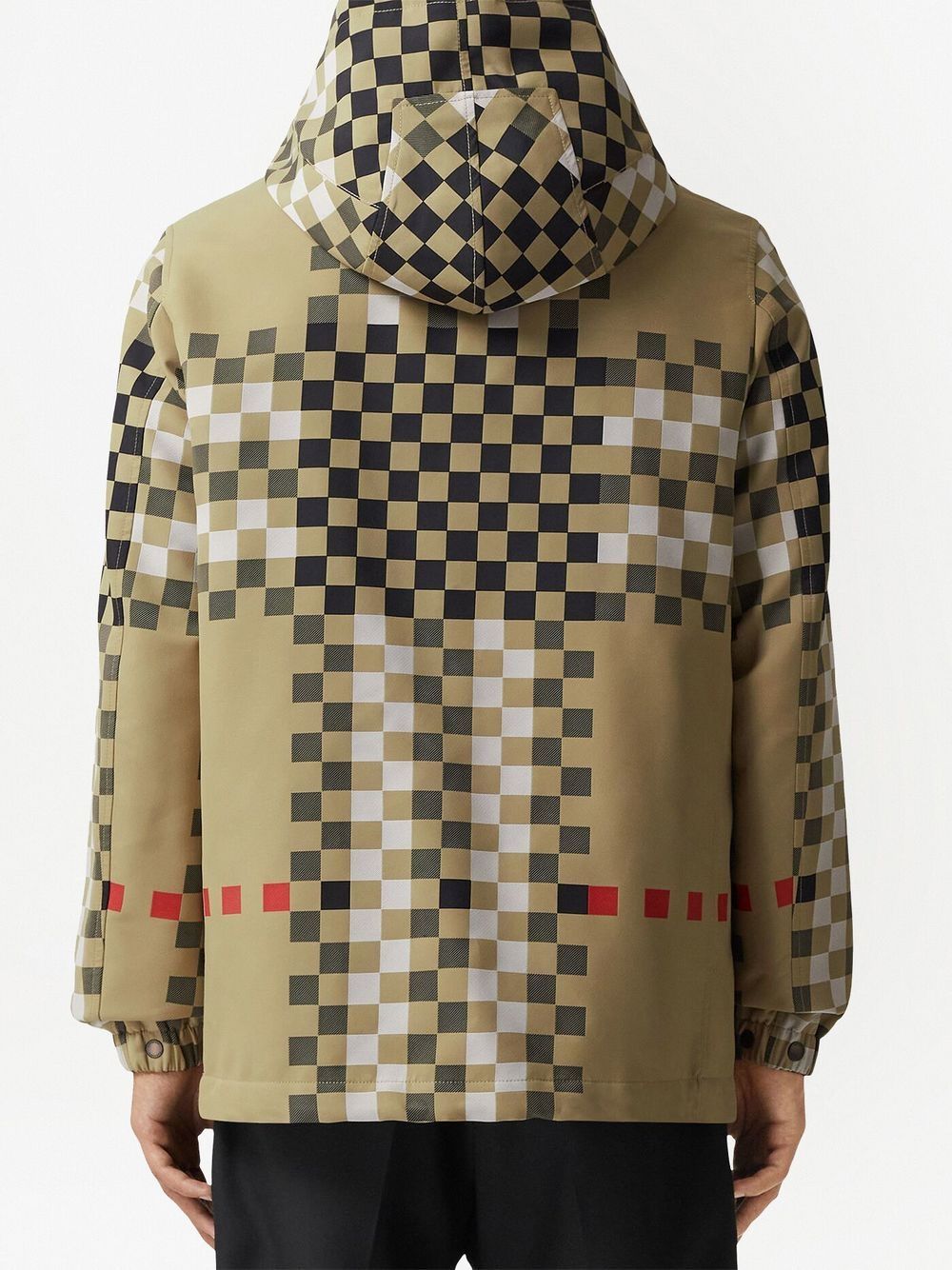 Cheap Burberry Pixel Check hooded jacket Men