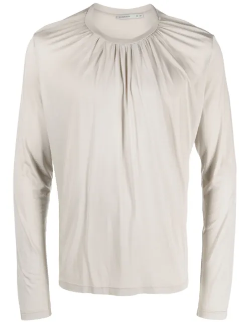 AARON ESH gathering-neck long-sleeve T-shirt