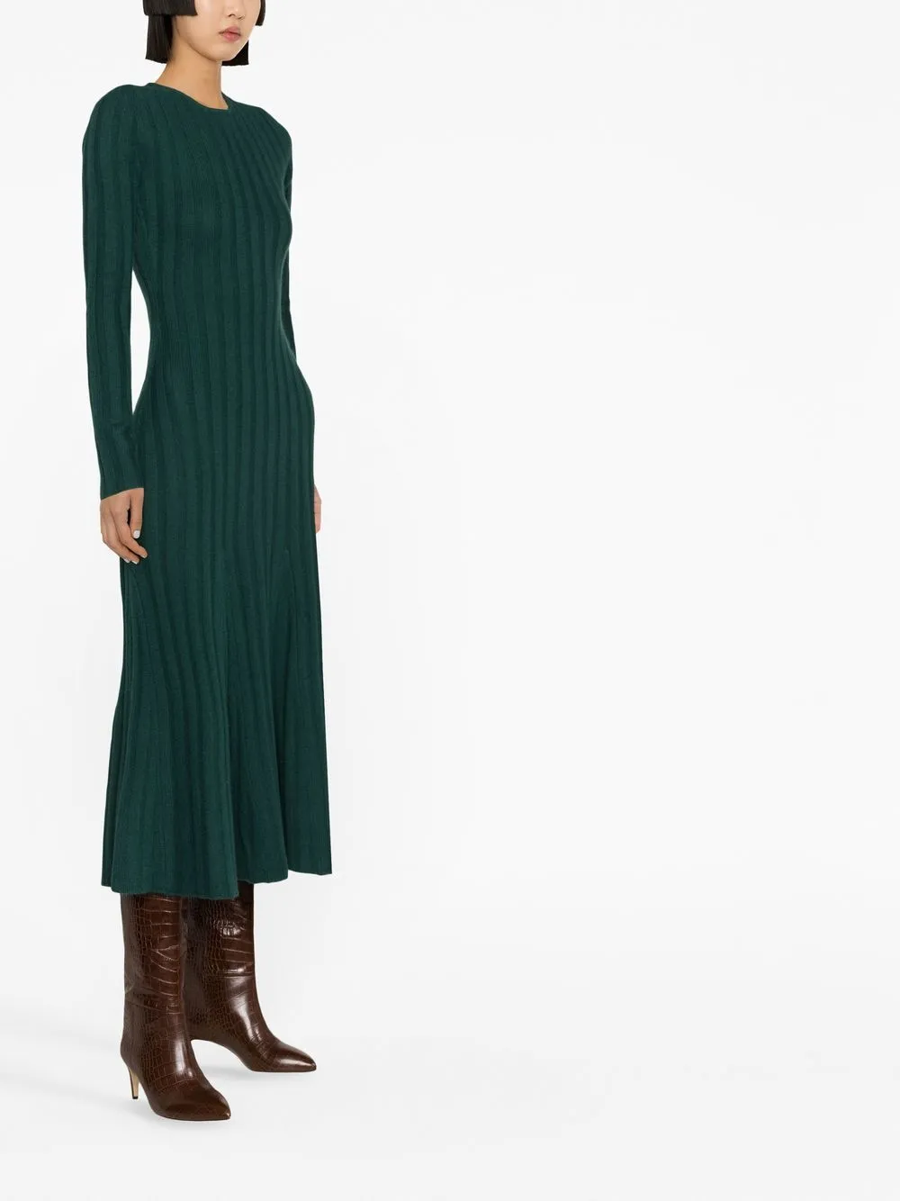 Vestido de tricô mangas longas