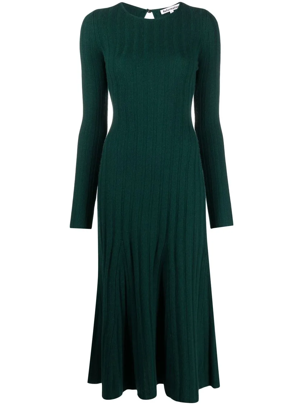 

Reformation long-sleeve knitted dress - Green