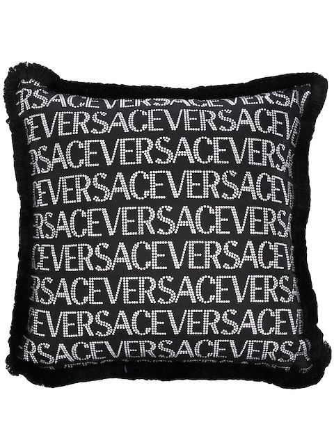 Versace cojín con logo bordado en cristales