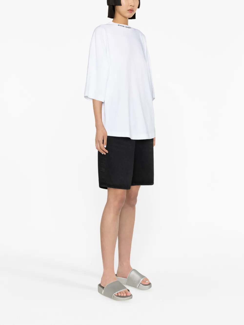 Palm Angels logo-print cotton T-shirt - Wit