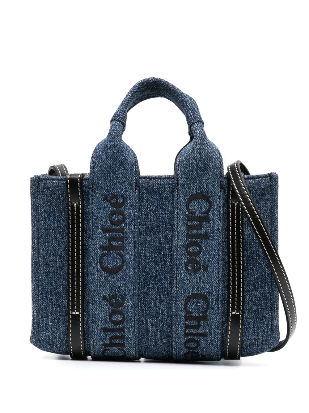 DENIM MINI TOTE BAG - Blue