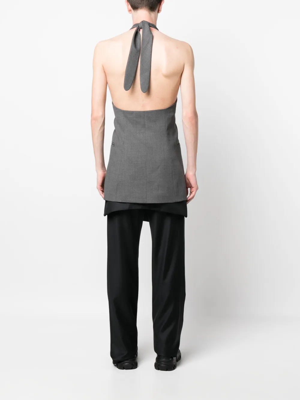 AARON ESH Halterneck Wool Waistcoat Farfetch