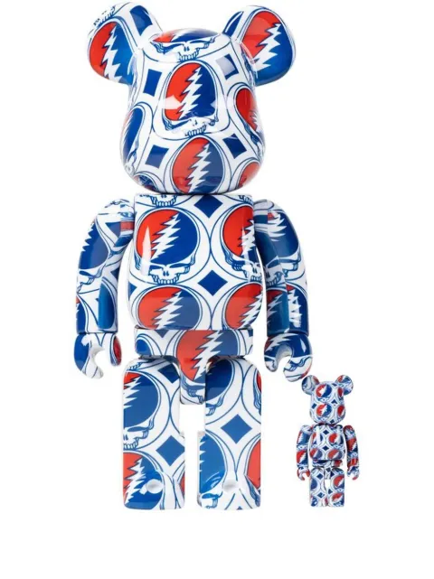 MEDICOM TOY x Grateful Dead Steal Your Face BE@RBRICK 100% and 400% figure set