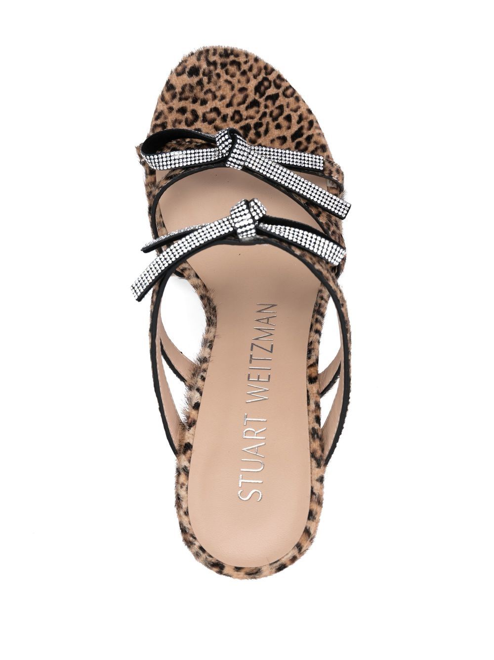 Stuart Weitzman Muiltjes met luipaardprint Bruin