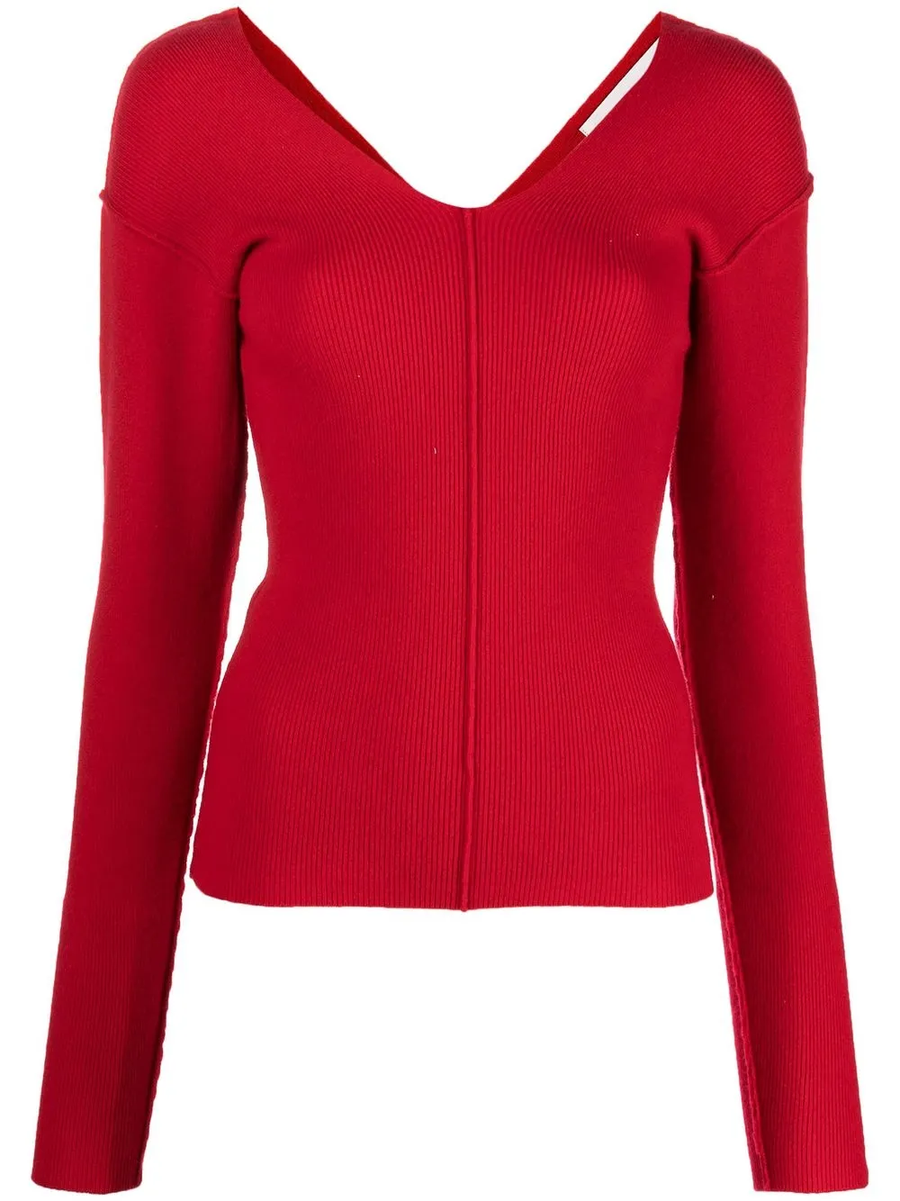 

extreme cashmere V-neck-back knitted jumper - Red