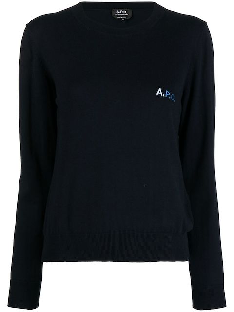 A.P.C. logo-embroidered jumper