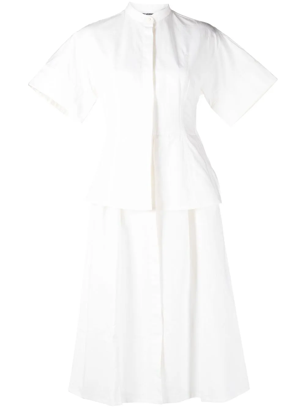 

Jil Sander boned-bodice shirt dress - White