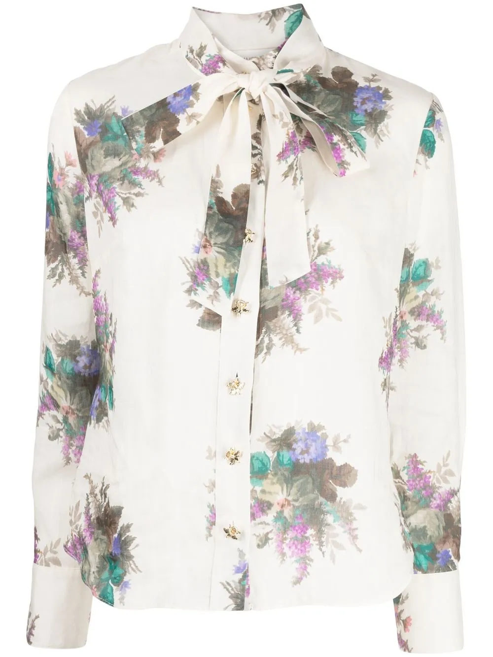 

ZIMMERMANN blusa con estampado floral y moño en el cuello - Neutro