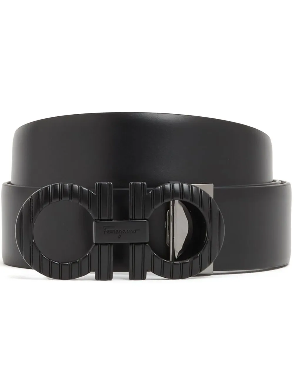 

Ferragamo Gancini-buckle leather belt - Black