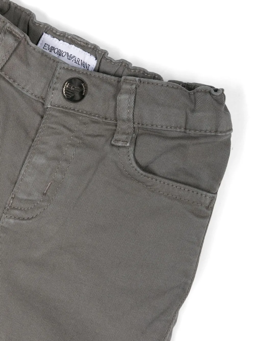 Emporio Armani Straight-leg Chino Trousers In 灰色