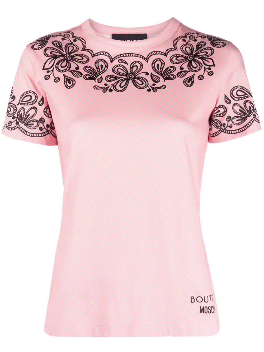 

Boutique Moschino playera manga corta con estampado gráfico - Rosado