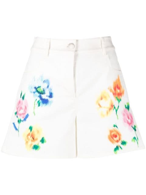 Boutique Moschino floral-print denim shorts