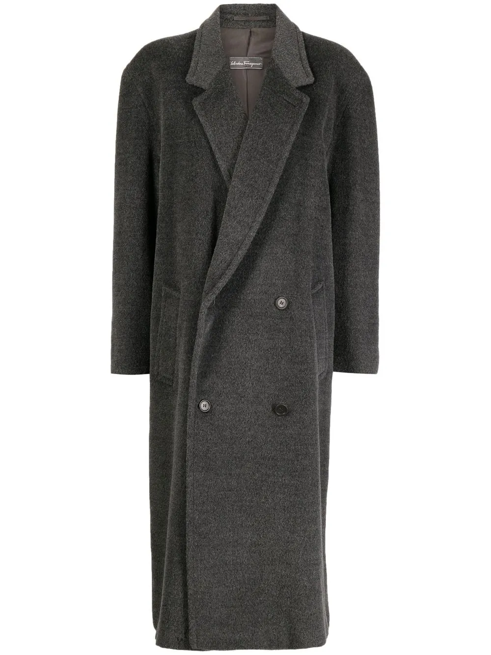 

Ferragamo Pre-Owned 1990-2000s notch lapels double-breasted coat - Grey