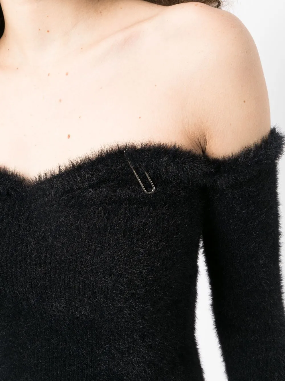 OffWhite Fuzzy offshoulder Top Farfetch