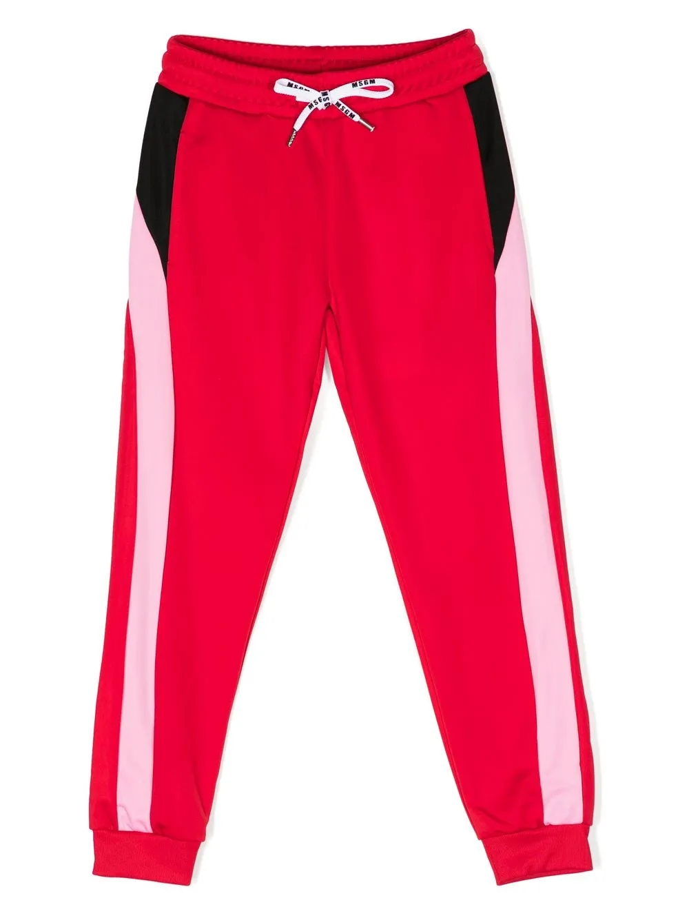 

MSGM panelled drawstring track pants - Red