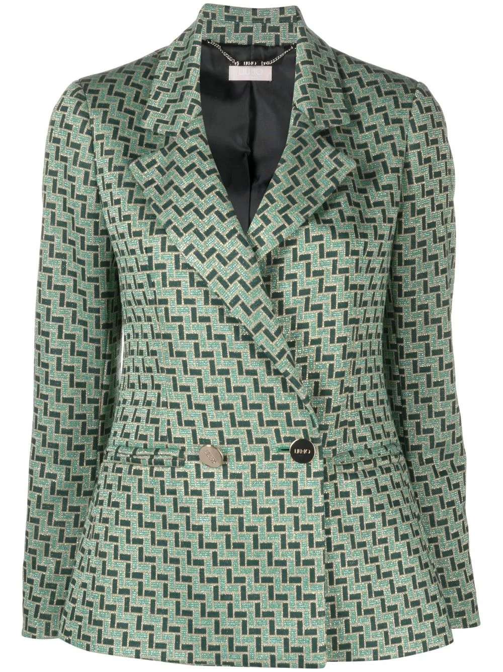 

LIU JO geometric pattern double-breasted blazer - Green