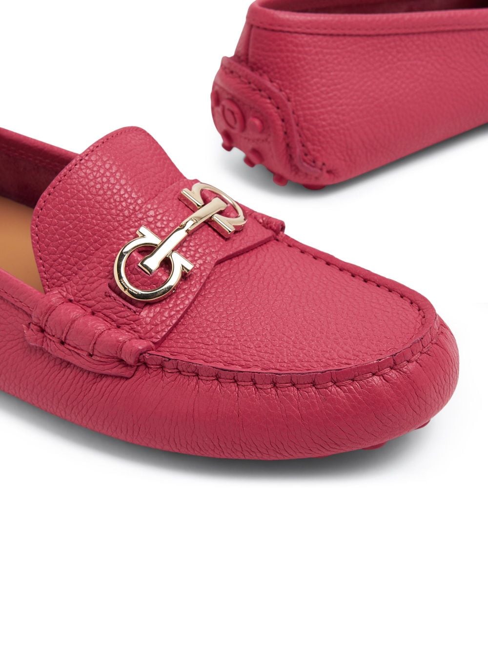 Shop Ferragamo Buckle-detail Leather Loafers In 757927