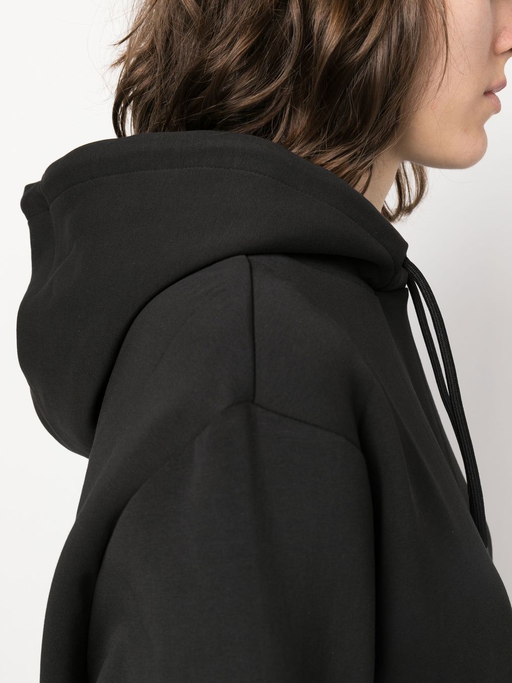 Shop Calvin Klein Cotton-blend Drawstring Hoodie In Black